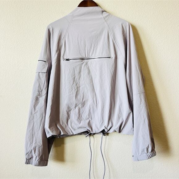 Free People Movement Lightweight Utility Jacket Women’s L Gray Lavender Zip Up - Picture 6 of 15